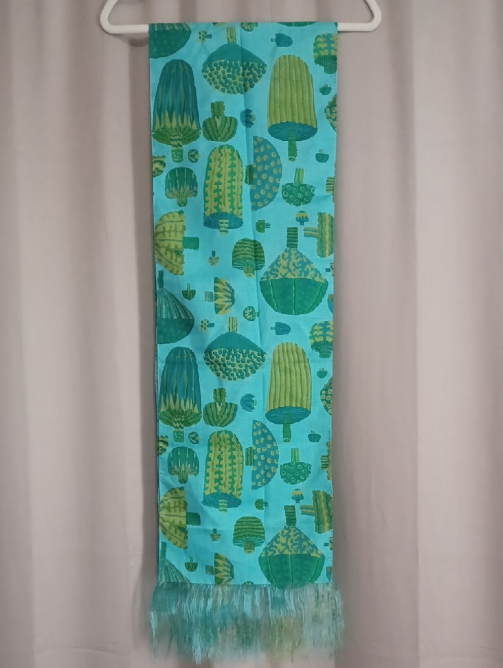 Vintage Thai Silk Scarf Star Of Siam Bangkok Handwoven Mod Botanical 72×12 - Picture 10 of 16